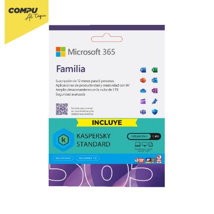 LICENCIA TO PRINT KIT MICROSOFT 365 FAMILIA + KASPERSKY / 12 MESES / 1 A 6 USUARIOS